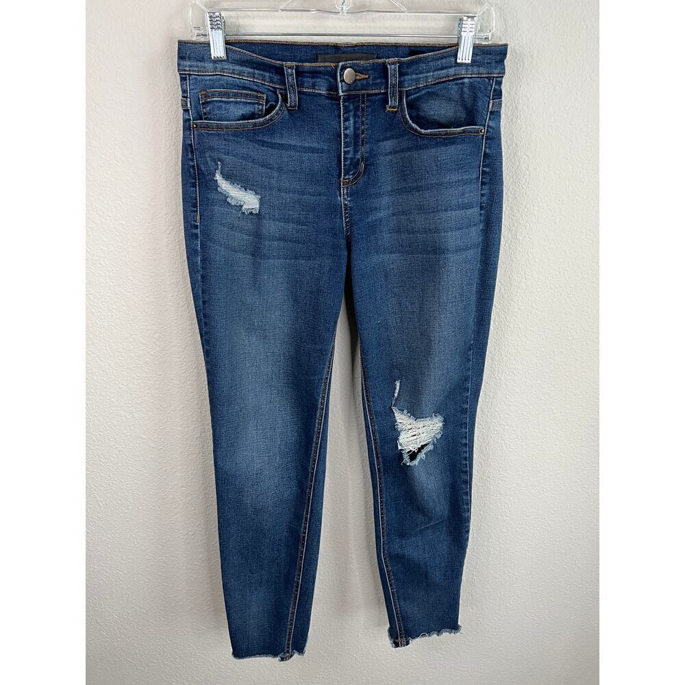 Sneak Peek Black Label Jeans Women's 30 Skinny Leg Mid Rise Distressed Stretch